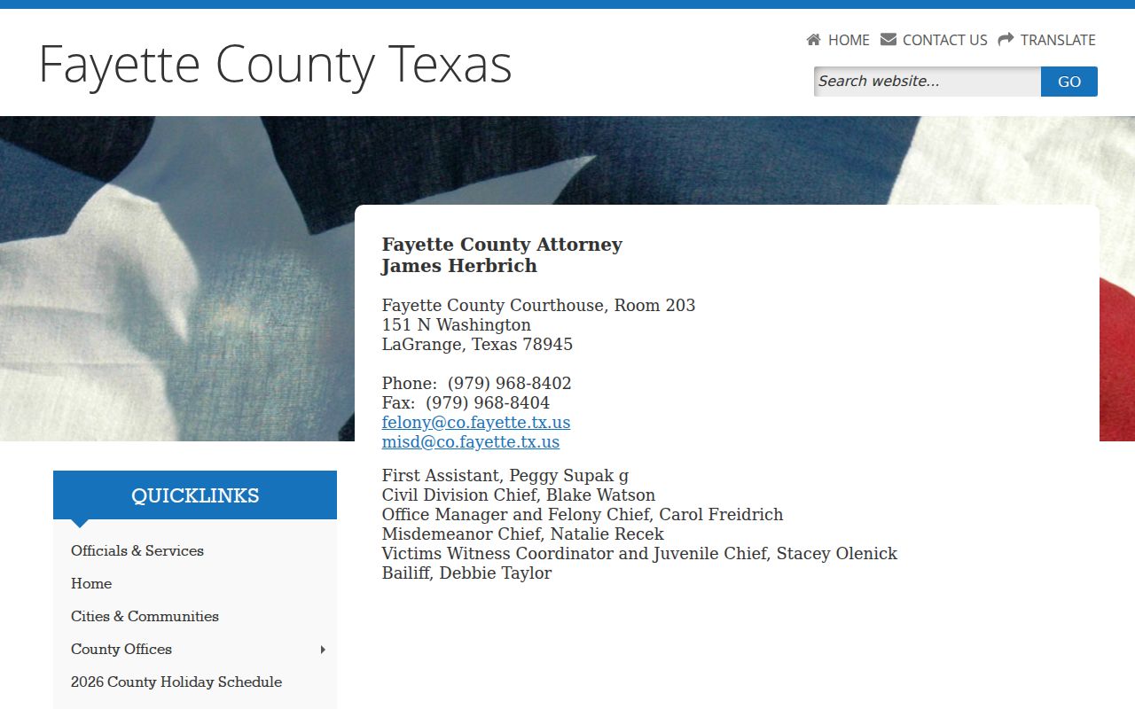Fayette County criminal court cases County Attorney channel