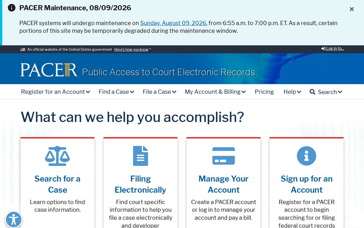 Fayette County criminal court cases PACER federal docket access