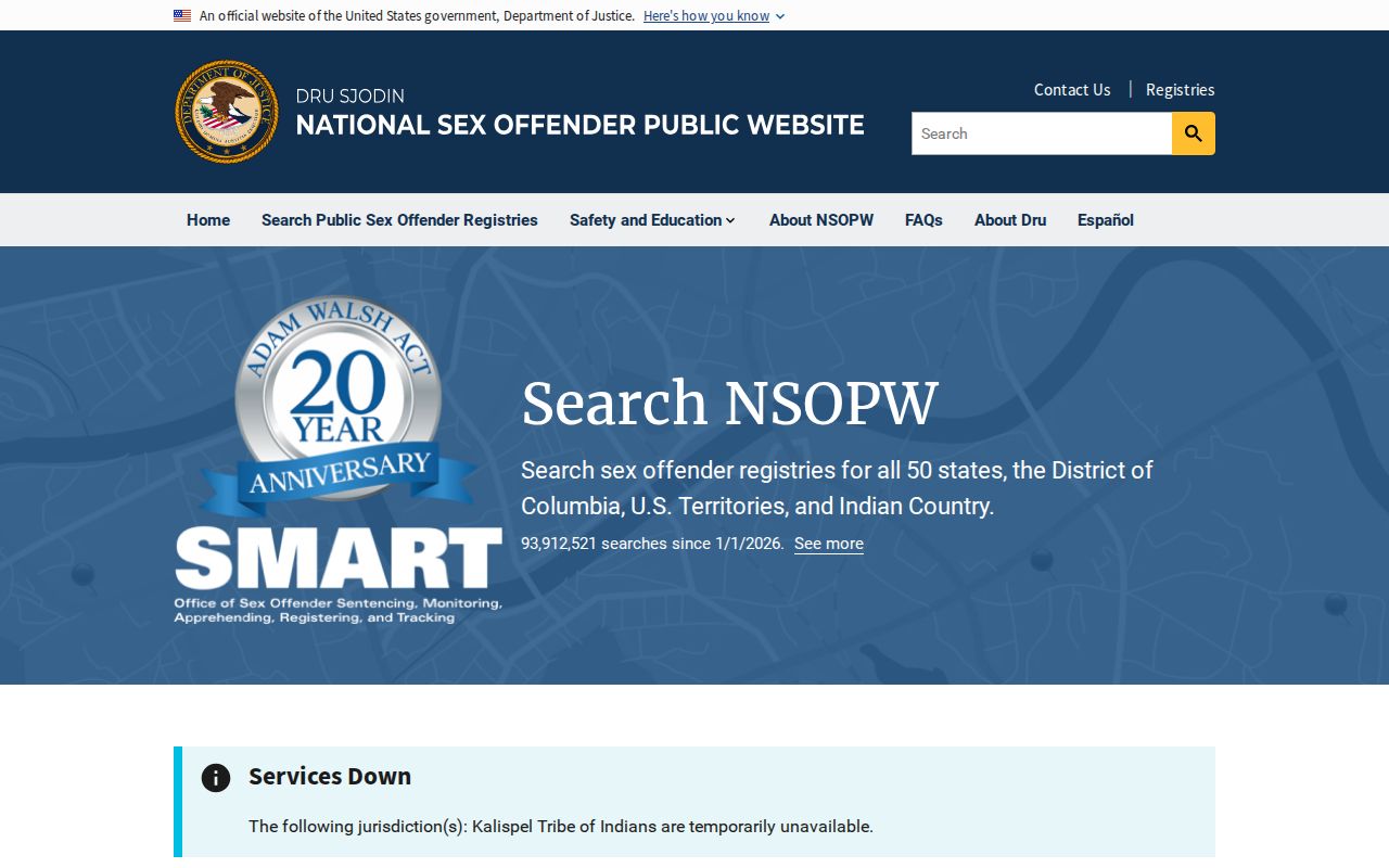 National registry search used with Fayette County sex offender records