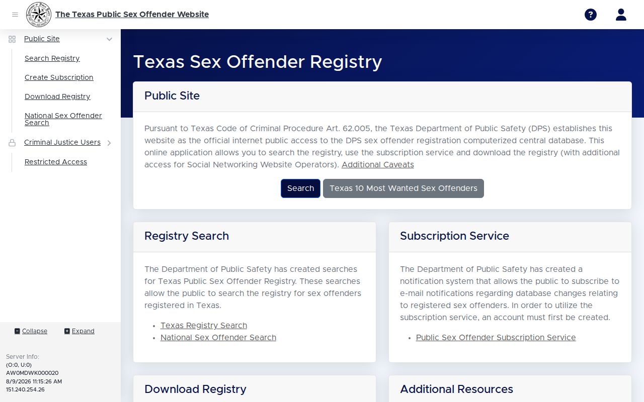 Fayette County sex offender search on the Texas DPS registry
