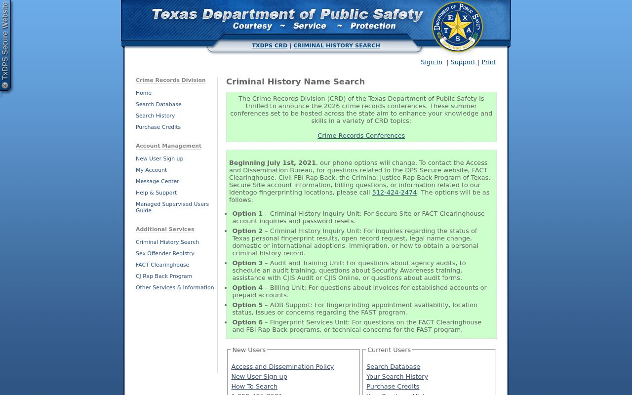 Fayette County criminal history Texas DPS conviction search